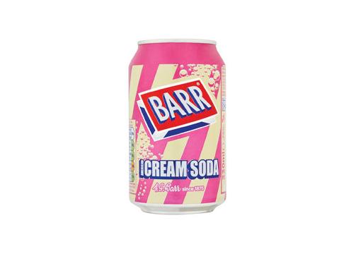 product image for Barrs Cream Soda 330ml can - Clearance (BB 4/24)