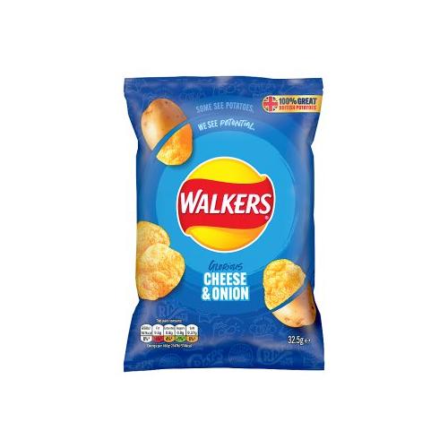 image of Walkers Cheese and Onion Crisps 32.5g (BB 4/24)