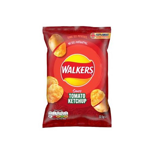 image of Walkers Tomato Ketchup Crisps 32.5g (BB 2/24)