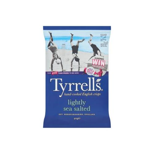 image of Tyrrells Lightly Sea Salted Crisps 40g - clearance (BB 1/24)